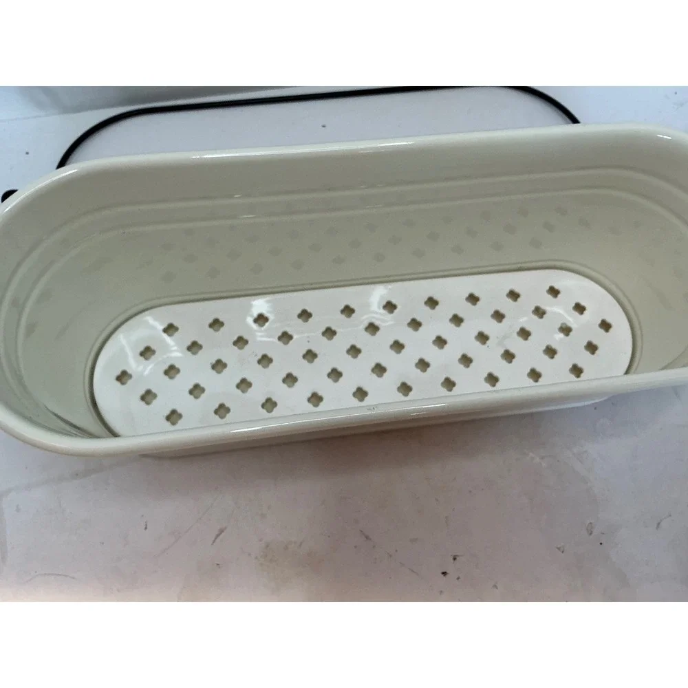 IKEA Fintorp Condiment Stand Planter Enamel Off White Farmhouse Kitchen Storage